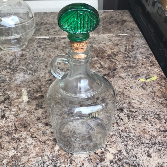 One Full Pint glassware with green cork for top